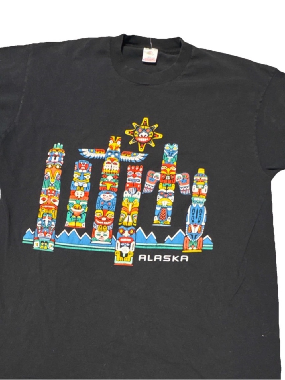 Vintage Alaska Totem Graphic Tee - Single Stitched XL